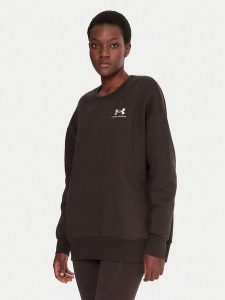 Under Armour Bluza Essential 1379475 Brązowy Loose Fit. Brązowe bluzy Under Armour, m, bez wzorów, z bawełny, bez kaptura. Za 209,99 zł.