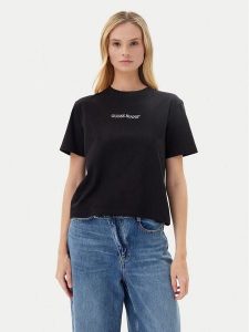 Guess Jeans T-Shirt W5RI4 2K8HM0 Czarny Regular Fit. Czarne t-shirty Guess Jeans, xs, z aplikacjami, z bawełny, bez kołnierzyka, bez ramiączek. Za 129,99 zł.