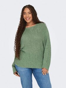 ONLY Carmakoma Sweter "Geena" w kolorze zielonym rozmiar: 46/48. Zielone swetry oversize Only Carmakoma, bez wzorów, ze splotem, bez ramiączek. Za 65,69 zł.