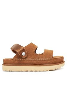 Ugg Sandały W Goldenstar Glide 1167399 Brązowy. Brązowe sandały Ugg, bez wzorów, ze skóry, bez obcasa, na płaskiej podeszwie, bez zapięcia. Za 509,99 zł.