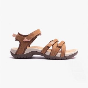 Sandały damskie Teva Tirra Leather. Brązowe buty trekkingowe Teva, bez zapięcia. Za 315,00 zł.