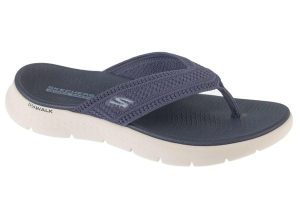 Japonki damskie, Go Walk Flex Sandal - Holly. Czarne klapki Skechers, bez wzorów, z materiału, bez obcasa. Za 189,99 zł.