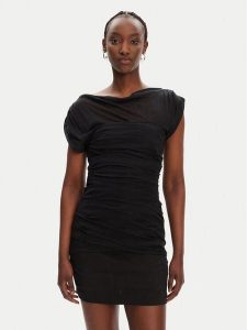 PINKO Sukienka koktajlowa Discoland 104872 A2GF Czarny Slim Fit. Czarne sukienki Pinko, bez wzorów, z wiskozy, wizytowe, bez kołnierzyka, bez ramiączek. Za 683,99 zł.