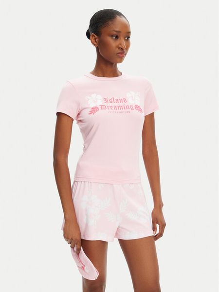 Juicy Couture Piżama Island Dreaming JCLPJ125507 Różowy Regular Fit. Czerwone piżamy Juicy Couture, bez wzorów, z syntetyku, bez ramiączek. Za 209,99 zł.