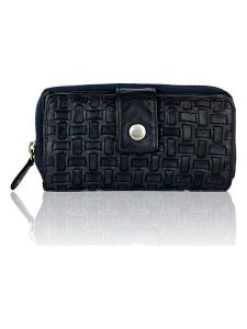 Bellicci Skórzany portfel w kolorze granatowym - 18 x 9,5 x 3,5 cm rozmiar: onesize. Niebieskie portfele Bellicci, bez wzorów, z materiału. Za 113,99 zł.