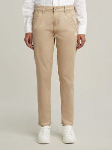 G-Star Spodnie chino "Kate" - Boyfriend fit - w kolorze beżowym rozmiar: W30. Brązowe chinosy G-Star, bez wzorów. Za 144,92 zł.