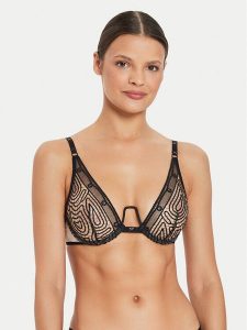 Chantelle Biustonosz z fiszbiną Vibrate C018MA Czarny. Czarne biustonosze Chantelle, bez wzorów, z syntetyku. Za 279,99 zł.