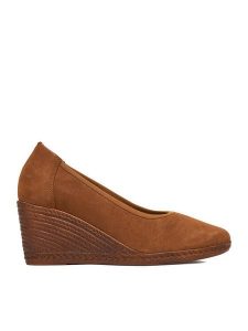 Lasocki Półbuty CEO-WI23-2188-10 Brązowy. Brązowe czółenka Lasocki, bez wzorów, ze skóry, bez obcasa, na koturnie, bez zapięcia. Za 199,99 zł.