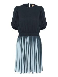 CULTURE Sukienka w kolorze granatowo-błękitnym rozmiar: L. Niebieskie sukienki Culture, na co dzień, l, bez wzorów, z wiskozy, bez kołnierzyka, bez ramiączek, midi, proste. Za 187,96 zł.