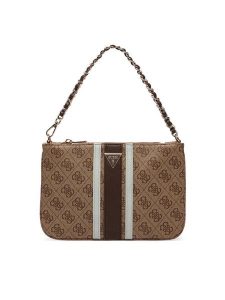 Guess Torebka PW7583 P6474 Brązowy. Brązowe torebki wieczorowe Guess, z aplikacjami, ze skóry, bez dodatków. Za 264,99 zł.
