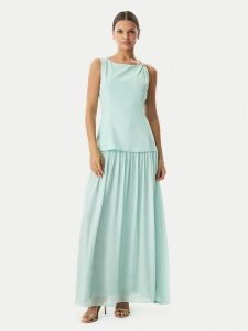 Rinascimento Sukienka wieczorowa CFC0020281002 Zielony jasny Slim Fit. Zielone sukienki Rinascimento, l, bez wzorów, z syntetyku, wizytowe, bez kołnierzyka, bez ramiączek. Za 601,99 zł.