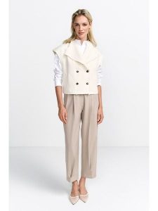 Rich & Royal Kamizelka w kolorze kremowym rozmiar: 40. Brązowe kamizelki Rich & Royal, bez wzorów, bez kołnierzyka, bez ramiączek, bez kaptura. Za 284,15 zł.