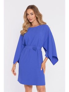 Made of emotion Sukienka w kolorze niebieskim rozmiar: L. Niebieskie sukienki Made Of Emotion, l, bez wzorów, z tkaniny, bez kołnierzyka, bez ramiączek, mini. Za 244,99 zł.