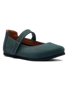 Comfortfusse Skórzane baleriny w kolorze granatowym z paskiem rozmiar: 41. Niebieskie balerinki Comfortfüße, bez wzorów, z nubiku, bez obcasa, bez zapięcia. Za 241,56 zł.