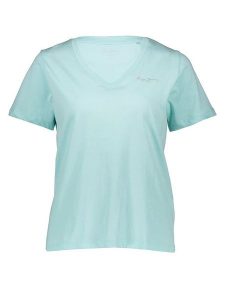 Pepe Jeans Koszulka w kolorze turkusowym rozmiar: XL. Niebieskie bluzki Pepe Jeans, xl, bez wzorów, z bawełny, bez kołnierzyka, bez ramiączek. Za 83,42 zł.