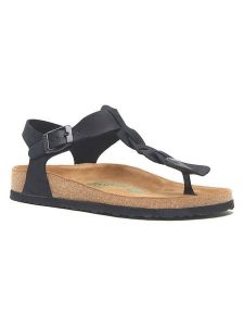 Comfortfusse Skórzane sandały w kolorze czarnym rozmiar: 41. Czarne sandały Comfortfüße, bez wzorów, z materiału, z otwartym noskiem, bez obcasa, bez zapięcia. Za 239,99 zł.