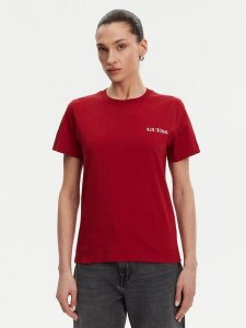 Guess T-Shirt W5RI04 I3Z14 Czerwony Regular Fit. Czerwone t-shirty Guess, xs, z aplikacjami, z bawełny, bez kołnierzyka, bez ramiączek. Za 109,99 zł.