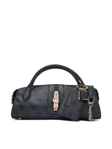 Guess Torebka Yvonne Logo Mini HWSG23 78760 Szary ciemny. Szare torebki klasyczne Guess, z aplikacjami, ze skóry, bez dodatków. Za 544,99 zł.