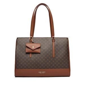 Torebka Nine West. Brązowe shopper bag Nine West, bez wzorów, bez dodatków. Za 289,99 zł.