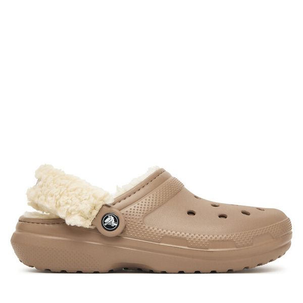 Klapki Crocs. Brązowe klapki Crocs, bez wzorów, bez obcasa. Za 259,99 zł.