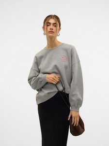 Vero Moda Bluza w kolorze szarym rozmiar: S. Szare bluzy Vero Moda, s, bez wzorów, bez kaptura. Za 87,81 zł.
