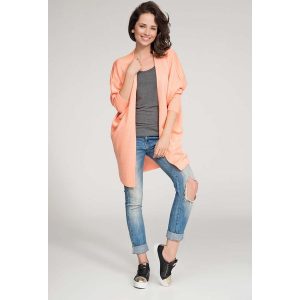 Morelowy Sweter Lekki Długi bez Zapięcia. Długie swetry marki Molly.pl. Za 96,90 zł.