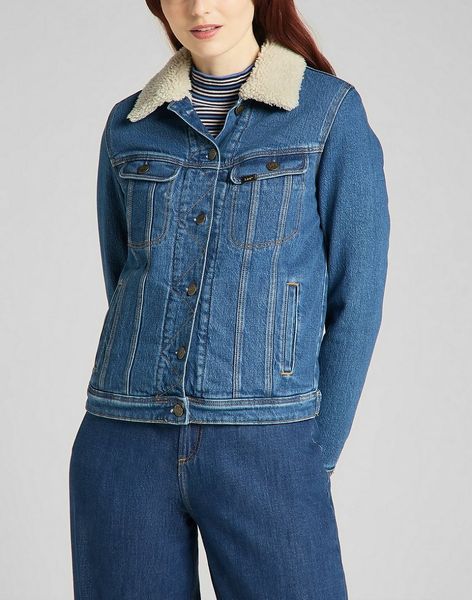 LEE SHERPA RIDER DAMSKA KURTKA JEANSOWA LOGO WORN IRIS L54VMWQW 112140285. Niebieskie kurtki Lee, l, bez wzorów, z jeansu, bez kaptura. Za 329,99 zł.
