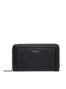 Pepe Jeans Portfel Code Wallet PL0700001 Czarny. Czarne portfele Pepe Jeans, bez wzorów, z jeansu. Za 229,99 zł.