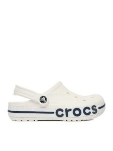 Crocs Klapki Bayaband Clog 205089-126 Biały. Białe klapki Crocs, bez wzorów, z tworzywa sztucznego, bez obcasa. Za 229,99 zł.