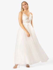 APART Sukienka w kolorze białym rozmiar: 34. Białe sukienki Apart, bez wzorów, z koronki, bez kołnierzyka, bez ramiączek, maxi. Za 217,99 zł.