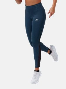 Odlo Legginsy "Essential" w kolorze niebieskim do biegania rozmiar: L. Niebieskie legginsy ODLO, l, bez wzorów, z materiału, do biegania. Za 175,26 zł.