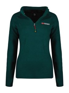 Geographical Norway Bluza polarowa "Tug" w kolorze ciemnozielonym rozmiar: M. Zielone bluzy Geographical Norway, m, bez wzorów, z polaru, bez kaptura. Za 74,81 zł.