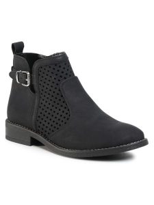 Clara Barson Botki WS2796-09 Czarny. Czarne botki Clara Barson, bez wzorów, ze skóry, bez obcasa, na płaskiej podeszwie, bez zapięcia. Za 62,99 zł.