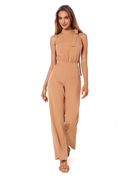 Made of emotion Kombinezon w kolorze beżowym rozmiar: L. Brązowe kombinezony Made Of Emotion, l, bez wzorów, bez kołnierzyka, bez ramiączek. Za 189,29 zł.