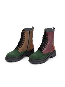 Anna Morellini Skórzane botki "Simoldo" w kolorze zielonym ze wzorem rozmiar: 38. Zielone botki Anna Morellini, bez wzorów, bez obcasa, bez zapięcia. Za 297,97 zł.