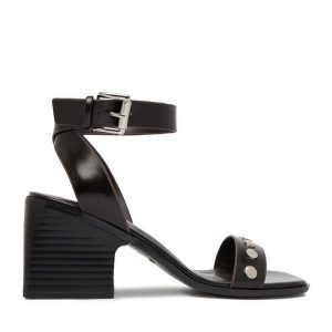 Sandały JENNY. Brązowe sandały Jenny, bez wzorów, bez obcasa, na słupku, bez zapięcia. Za 139,99 zł.