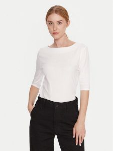 Calvin Klein Bluzka LV044C217G Biały Slim Fit. Białe bluzki Calvin Klein, m, bez wzorów, z bawełny, bez kołnierzyka, bez ramiączek. Za 179,99 zł.