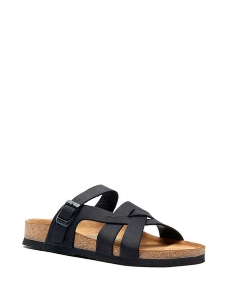 Comfortfusse Skórzane klapki w kolorze czarnym rozmiar: 41. Czarne klapki Comfortfüße, bez wzorów, z nubiku, z otwartym noskiem, bez obcasa. Za 252,99 zł.