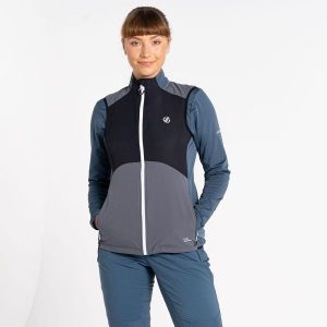 Bezrękawnik turystyczny damski Dare 2B Avidly. Niebieskie kamizelki Dare 2b, xs, bez wzorów, bez kołnierzyka, bez ramiączek, bez kaptura. Za 94,99 zł.