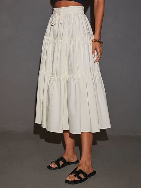 LA Angels Spódnica w kolorze kremowym rozmiar: XL. Brązowe spódnice LA Angels, na imprezę, xl, bez wzorów, z bawełny, maxi. Za 131,43 zł.