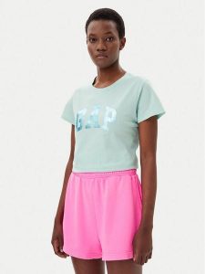 Gap T-Shirt 729555-13 Zielony Regular Fit. Zielone t-shirty GAP, l, bez wzorów, z bawełny, bez kołnierzyka, bez ramiączek. Za 79,99 zł.