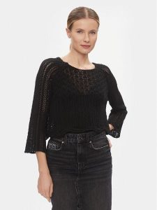 ONLY Sweter 15233173 Czarny Regular Fit. Czarne swetry klasyczne ONLY, l, z syntetyku, bez kołnierzyka. Za 89,99 zł.