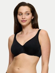 Triumph Biustonosz z fiszbiną Comfort Minimizer 10166827 Czarny. Czarne biustonosze Triumph, bez wzorów, z syntetyku. Za 117,00 zł.