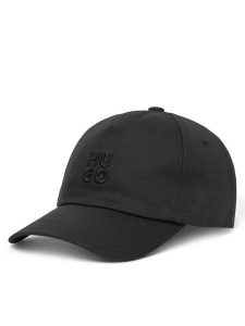 HUGO Czapka z daszkiem Asya 50546581 Czarny. Czarne czapki Hugo, bez wzorów, z bawełny. Za 139,99 zł.