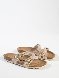 BACKSUN Klapki "Talca" w kolorze złotym rozmiar: 38. Żółte klapki Backsun, bez wzorów, z materiału, z otwartym noskiem, bez obcasa. Za 193,70 zł.