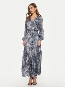 Guess Sukienka codzienna W5RK77 WGWV2 Granatowy Regular Fit. Niebieskie kombinezony Guess, na co dzień, m, z aplikacjami, z syntetyku, bez kołnierzyka, bez ramiączek, proste. Za 399,99 zł.
