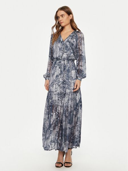 Guess Sukienka codzienna W5RK77 WGWV2 Granatowy Regular Fit. Niebieskie kombinezony Guess, xs, z aplikacjami, z syntetyku, bez kołnierzyka, bez ramiączek. Za 399,99 zł.