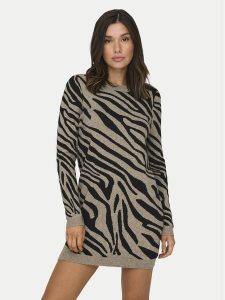 ONLY Sukienka dzianinowa Jenni 15321988 Brązowy Regular Fit. Brązowe kombinezony ONLY, xl, bez wzorów, z dzianiny, bez kołnierzyka, bez ramiączek. Za 249,99 zł.