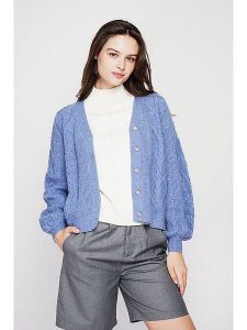 C& Jo Kardigan w kolorze błękitnym rozmiar: 36. Niebieskie kardigany C& Jo, ze splotem. Za 202,03 zł.