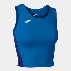 Tank top do biegania damski Joma R-Winner Crop top. Niebieskie topy JOMA, xl, bez wzorów, sportowe, bez kołnierzyka, bez ramiączek. Za 104,25 zł.